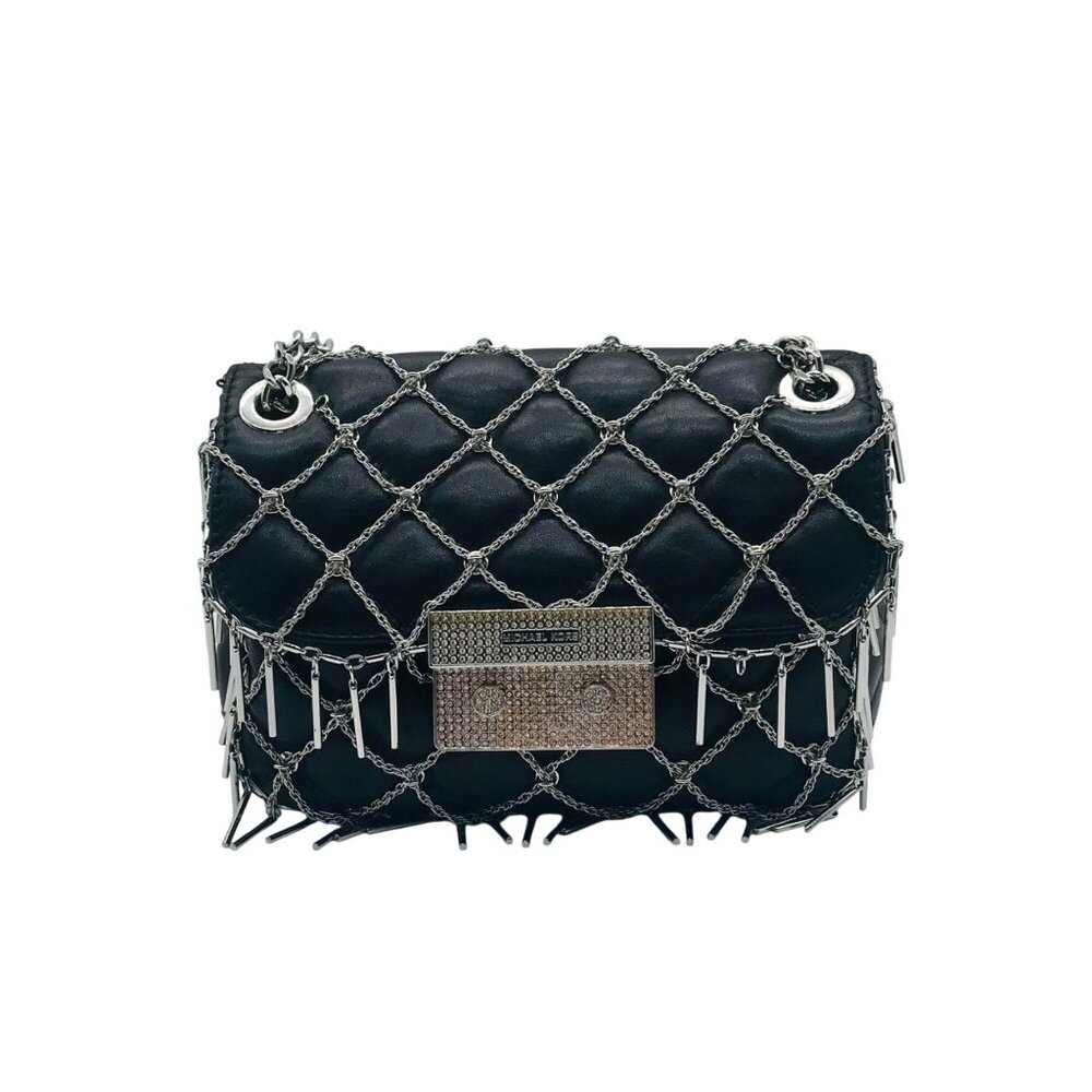 Michael Kors Black Limited Edition Quilted Leather Nouveau Sloan Tango Shoulder